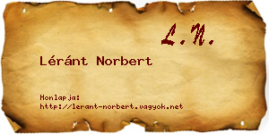Léránt Norbert névjegykártya