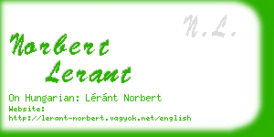 norbert lerant business card