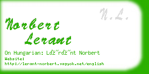 norbert lerant business card